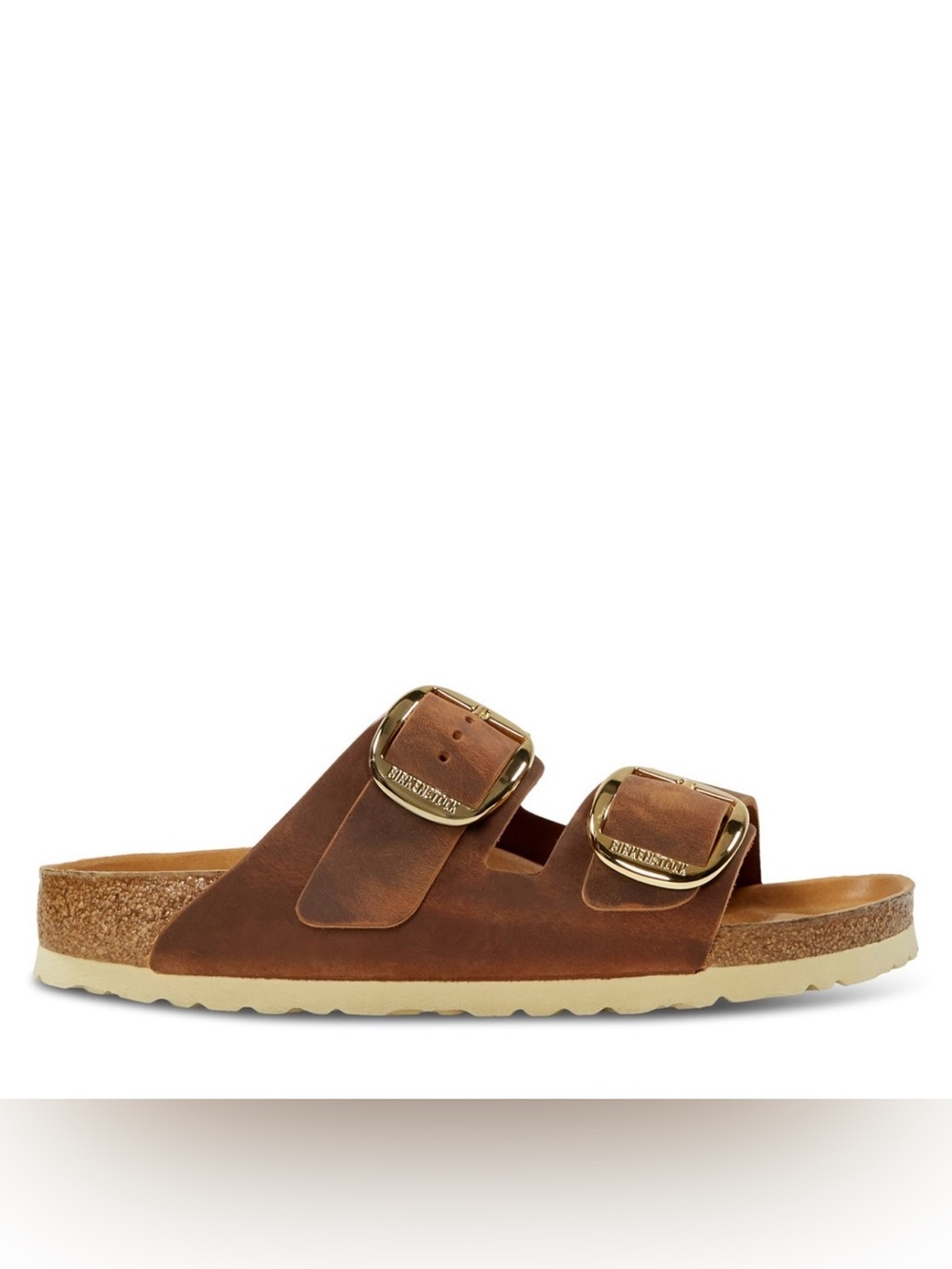 New Women’s Arizona Big Buckle Sandals Cognac size 36